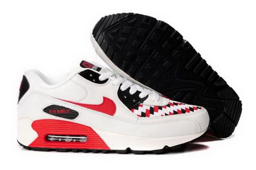 Nike Air Max 90 Mens Shoes White Black Varsity Red Netherlands
